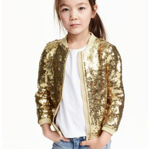 H&M Other - H & M•Gold sequin baseball jacket•euc•sz 4-5yr.